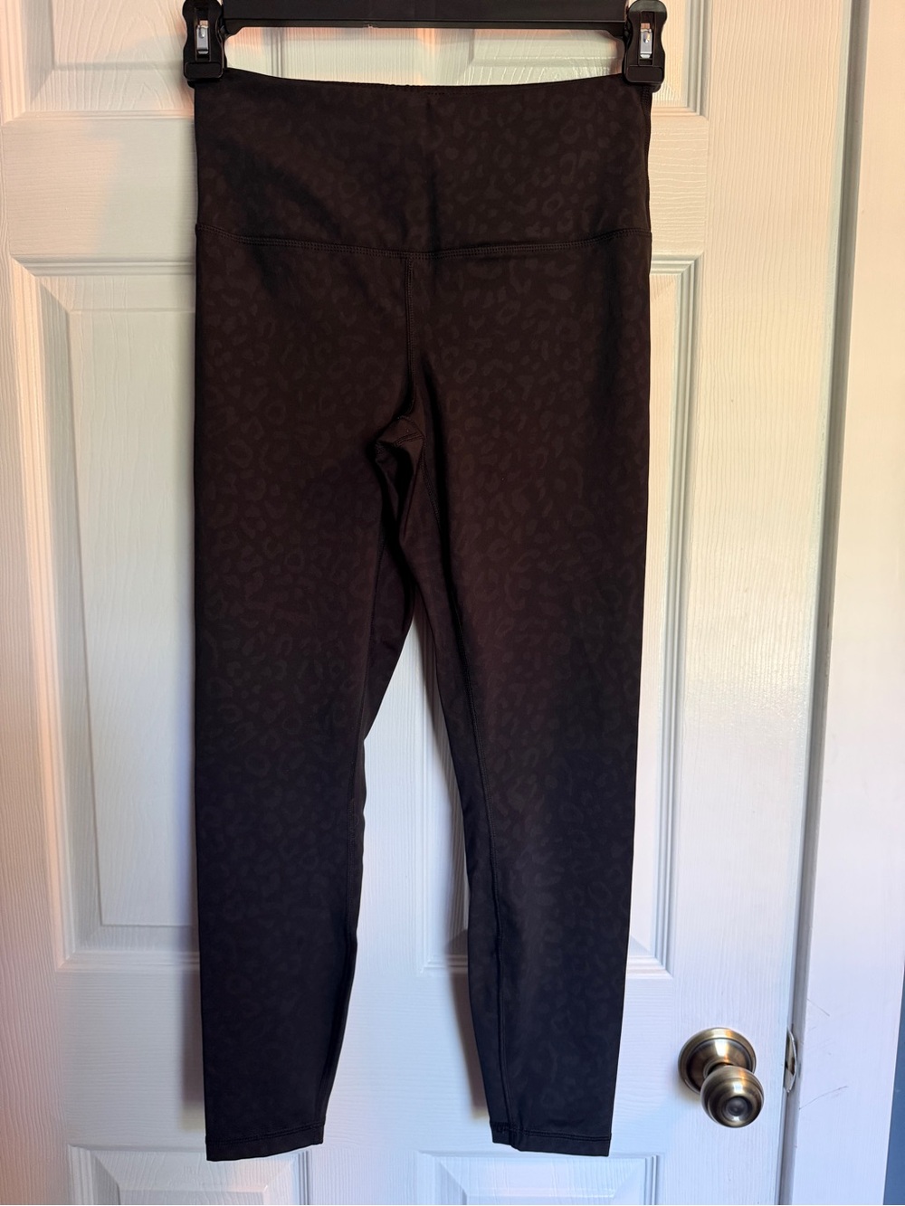 High Waist Black Leopard Print Leggings
